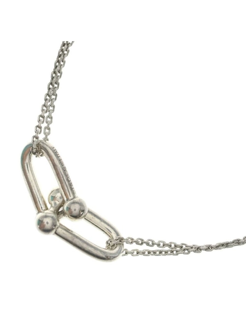 Tiffany & Co HardWear Double Link Large Pendant Chain Silver Necklace